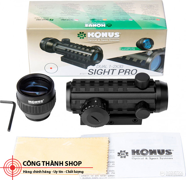 Ống ngắm reddot Konus dual 1-2x30 Sight-Pro