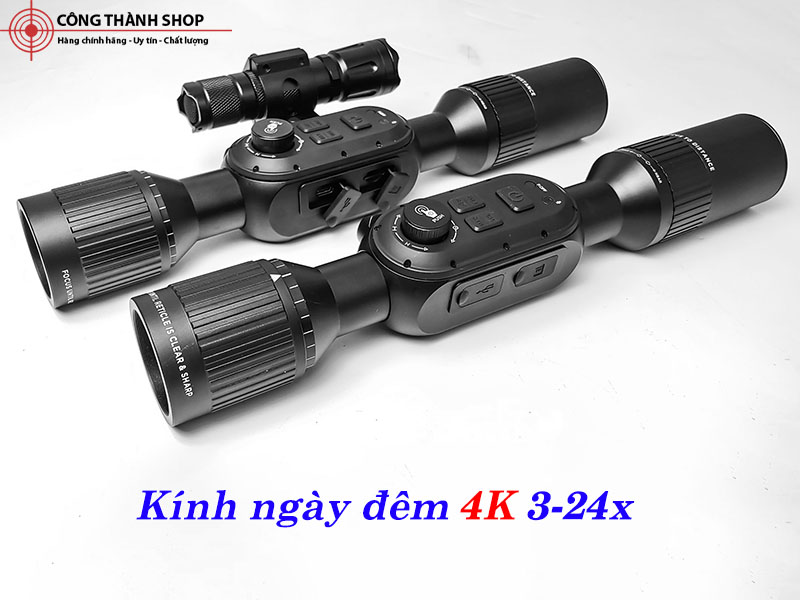 Kính ngắm ngày đêm hồng ngoại siêu nét 4k 3-24x