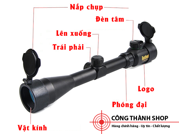 Ống ngắm Bushnell 3-9x40 chữ vàng khắc