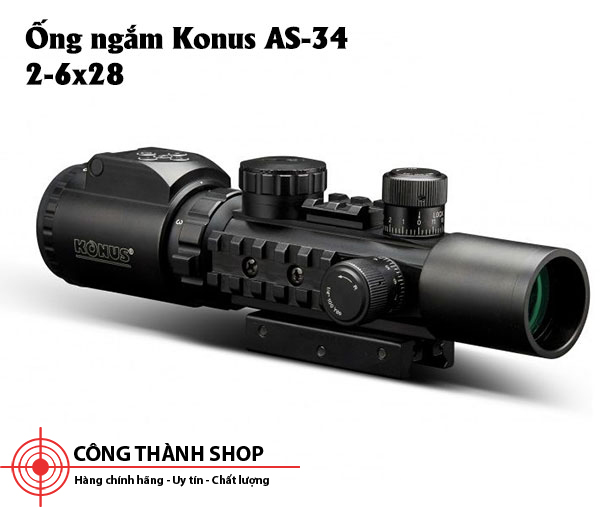 Ống ngắm chính hãng  Konus AS-34 2-6x28