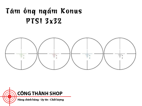 Ống ngắm chính hãng Konus 3x32 PTS1