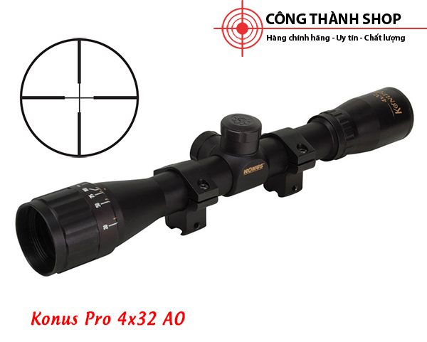 Kính ngắm chính hãng konus pro 4x32 A.O