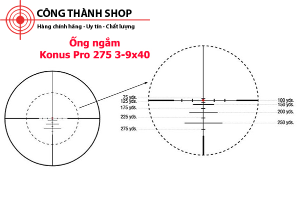 Ống ngắm Konus Pro 275 3-9x40