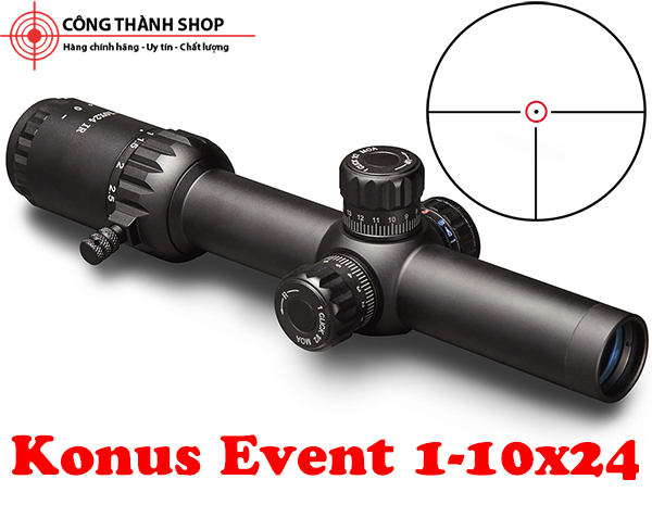 ỐNG NGẮM CHÍNH HÃNG ,NHỎ GỌN ,PHÓNG ĐẠI CAO KONUS EVENT 1-10X24