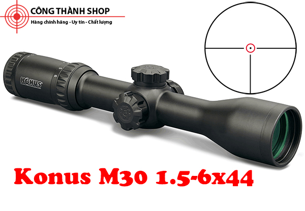 ỐNG NGẮM CHÍNH HÃNG Italia KONUS M30 1.5-6x44,bảo hành nhảy tâm