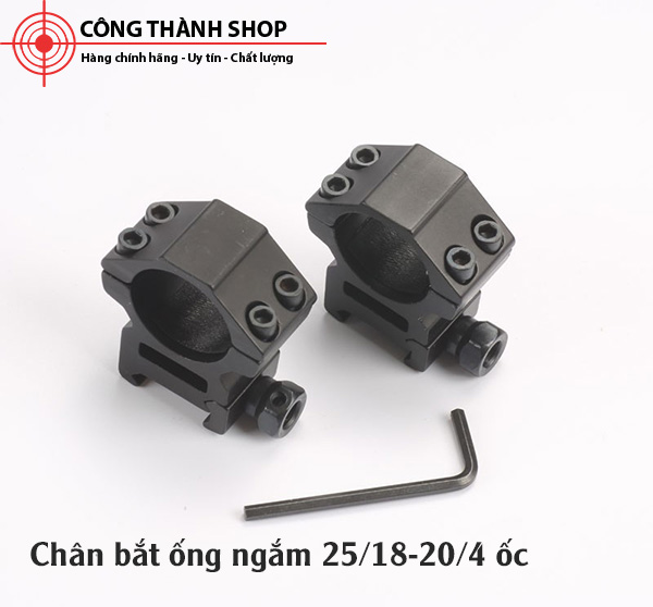 Chân bắt ống ngắm phi 25 rãnh 20 4 cao