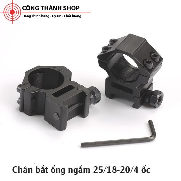 Chân bắt ống ngắm phi 25 rãnh 20 4 cao