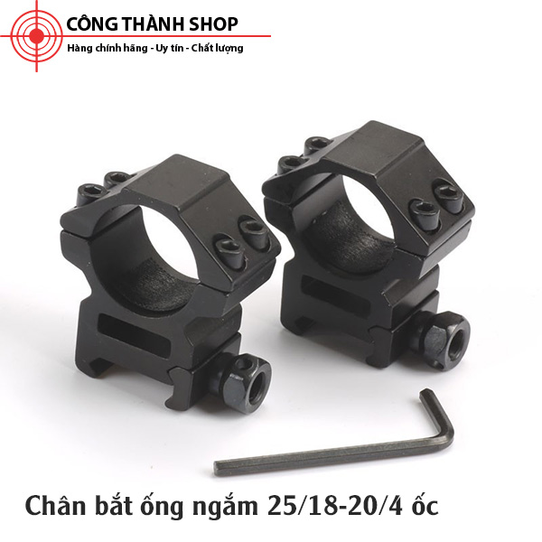 Chân bắt ống ngắm phi 25 rãnh 20 4 cao