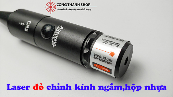 Laser đỏ chỉnh kính ngắm cắm vào đầu nòng trong hộp nhựa